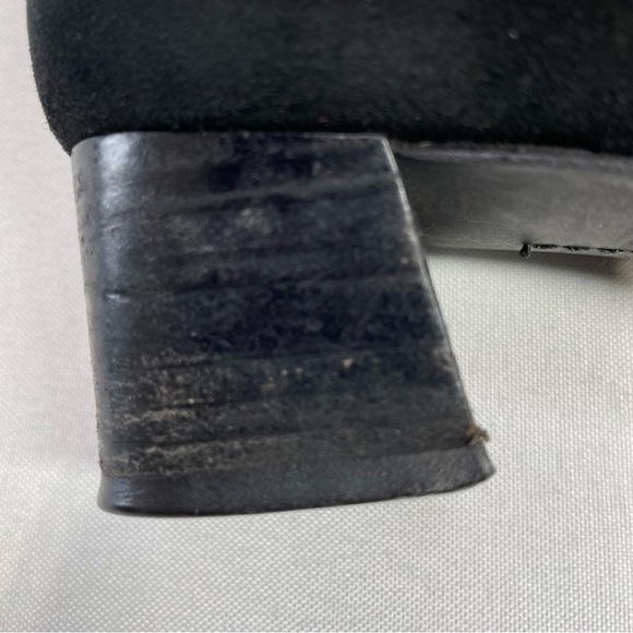 Stuart Weitzman Women’s Black Suede Shoes Size 6B Slip On Block Heel Square Toe - Picture 16 of 16
